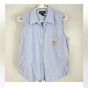 Ralph Lauren Striped Coastal Logo Top Size 10